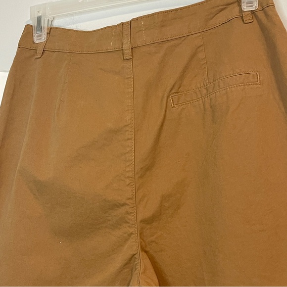 FRAME Pleated cotton-twill wide-leg pants 27 Camel - Picture 7 of 9